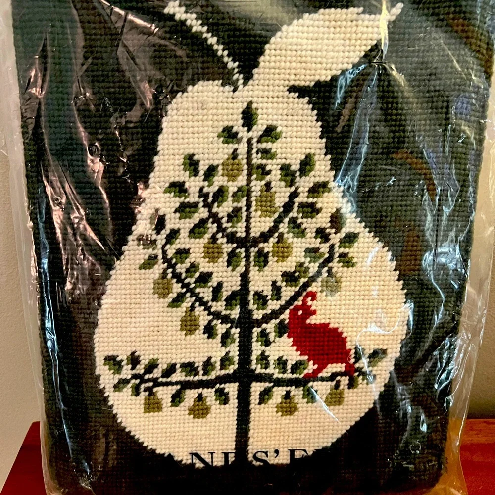 Lands End Needlepoint iPad Case Partridge Pear Green NWT